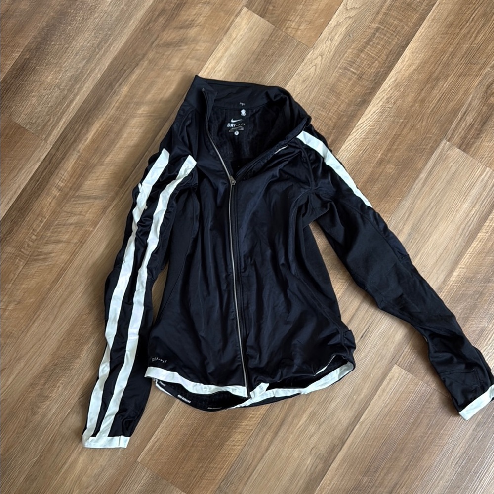 Nike Black and White Utility Jacket with Stripes